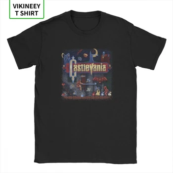 Vyrai T-Shirt Castlevania T Shirt, Derliaus Medvilnės Marškinėliai trumpomis Rankovėmis Vampyrai, Siaubo Medžiotojas 70s, 80s Vaizdo Žaidimas Anime Viršūnės
