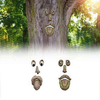 Vyras Tree Hugger Medžio Veido Dekoro Juokingas Senas Žmogus, Medis Statula Kieme Meno Treeman Dekoro Sodo Peeker Vyresnysis Treant Suknelė Kaukė