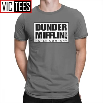 Vyriški Dunder Mifflin Popieriaus Įmonė Žmogaus sportinius Marškinėlius, Derliaus Grynas Cottond Tee Marškinėliai Apvalios Apykaklės Marškinėliai Drabužių