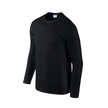 Vyriški grynos medvilnės paprasta, patogu apvalios kaklo long sleeve T-shirt keturis sezonus atsitiktinis kvėpuojantis base coat vientisos spalvos marškinėliai