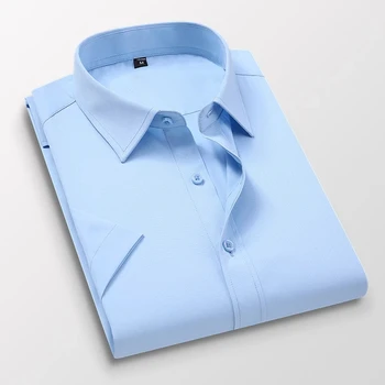 Vyriški marškinėliai atsitiktinis trumpomis rankovėmis Slim tendencija verslo oficialią dėvėti