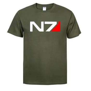 Vyriški Marškinėliai plius dydis 3XL Vasaros trumpas rankovėmis Vyrams Mass Effect N7 atspausdinta marškinėliai vyrams marškinėliai Laisvalaikio Prekės medvilnės marškinėliai