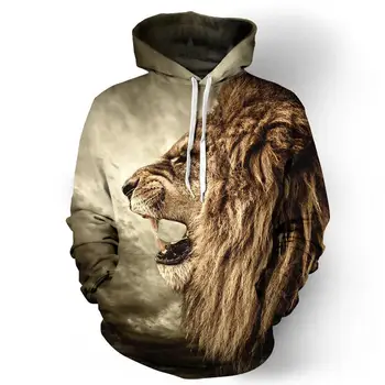 Vyriški nauji gyvūnų spausdinti hoodie 3d liūto galva hoodie rudenį 2020 prekės hoodie mados tracksuit gatvės kailis hoodies paauglių vyrai