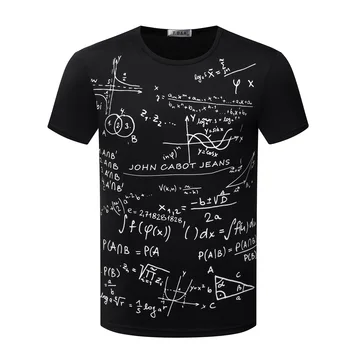 Vyriški trumpi rankovėmis marškinėliai matematinė formulė, matematinės lygties spausdinimo TX87