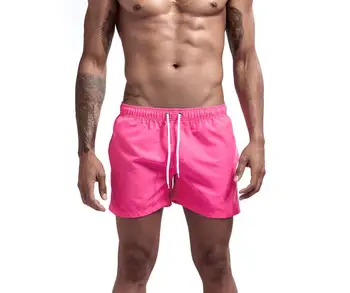 Vyriški vientisos spalvos tritaškių paplūdimio kelnės spalvotų tiesiai laisvi sporto šortai