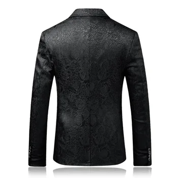 Vyriški švarkas mados slim vyrų spausdinti kostiumas striukė vyrų verslo atsitiktinis vieną mygtuką švarkas jaqueta masculino1