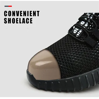 Vyrų batai 2019 Naujas Patogus, Kvėpuojantis Saugos Bateliai Vyrai Lengvas Vasaros Stabdžių Smashing Auskarų Darbo Sandalai Vienos Akies