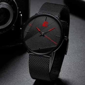 Vyrų Laikrodžiai 2020 Minimalistinio Vyrų Mados Laikrodžiai Paprasta Verslo Ultra Plonas Nerūdijančio Plieno Tinklelio Diržo Kvarco Žiūrėti reloj hombre