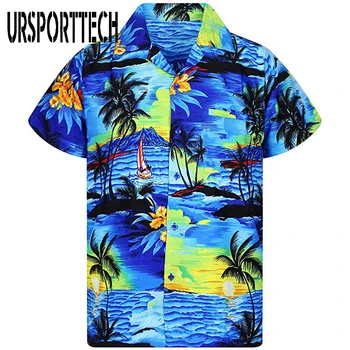 Vyrų Marškinėliai Vasaros Atsitiktinis Slim Fit Trumpą Rankovėmis Havajų Marškinėliai Quick Dry Spausdinti Paplūdimys Marškinėliai Vyrų Viršuje Palaidinė Havajų Marškinėliai Vyrams 2020 M.