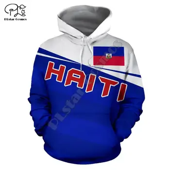 Vyrų, Moterų, Haitis Karibų Jūros spausdinti 3D Hoodies Juokinga šalies vėliava, Palaidinukė Mados Gobtuvu ilgomis Rankovėmis unisex (Puloveris)