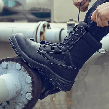 Vyrų Saugos Avalynė, Plieno Toe bateliai Anti-smashing Anti-punkcija Statybos Darbai batai Batai Anti-slip Kvėpuojantis Saugumo batai