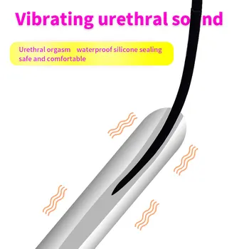 Vyrų šlaplės vibratorius kateteris varpos plug sekso žaislas vyrų vibracija, šlaplės įkiškite varpą įkišti į šlaplės garsiakalbis