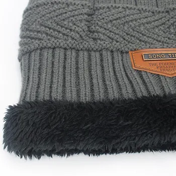 Vyrų žiemos skrybėlę 2019 mados megzti juodosios skrybėlės Rudenį Skrybėlę, Storas ir šiltas ir variklio Dangčio Skullies Kepuraitė Minkštas Megzti Beanies Medvilnės