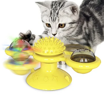 Vėjo malūnas katė žaislas Ratas Dantį Interaktyvi Dėlionė kačių žaislai interaktyvių su Katžolių Katė Braižymo Pakutenti Pet kamuolys, žaislai