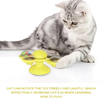 Vėjo malūnas katė žaislas Ratas Dantį Interaktyvi Dėlionė kačių žaislai interaktyvių su Katžolių Katė Braižymo Pakutenti Pet kamuolys, žaislai