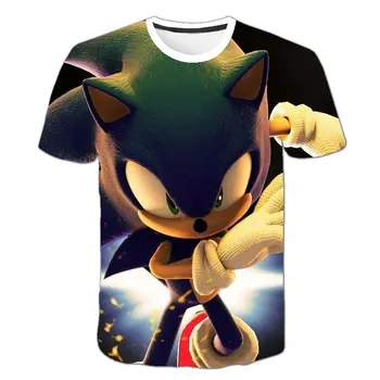 Vėliau Sonic The Hedgehog Surinkimo 3D Atspausdintas Berniuko T-shirt, Kietas Cartoon Vaikų Drabužiai Cute Girl Viršų