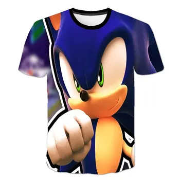 Vėliau Sonic The Hedgehog Surinkimo 3D Atspausdintas Berniuko T-shirt, Kietas Cartoon Vaikų Drabužiai Cute Girl Viršų