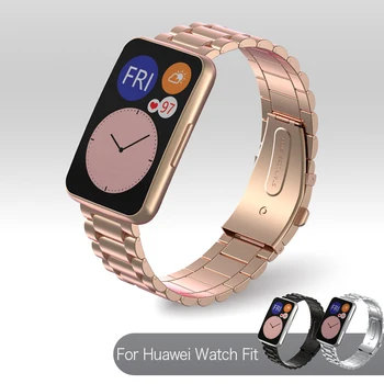 Watchband Už Huawei Žiūrėti Tinka Riešo Dirželis, Metalo, Plieno Lankstymo Sagtimi Pakeitimo Juosta Moteriški Žiūrėti Tilptų Smartwatch Vyras Apyrankė