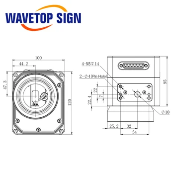 WaveTopSign RC1001 Pluošto Lazerinio Skenavimo Galvo Galva 10.6 um &1064nm Apeature 10mm Galvanometras Skaitytuvas su Maitinimo šaltinis