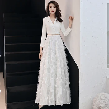 Wei yin 2021 Baltą vakarinę Suknelę Elegantiškas Nėrinių Vakare Chalatai Ilgai Oficialų Prom Dress Stiliai Moterų Prom Šalis Suknelės WY1289