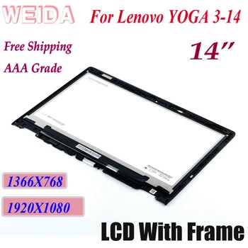 WEIDA LCD Replacment lenovo YOGA3-14 LCD Ekranas Jutiklinis Ekranas Asamblėjos Rėmo Jogos 3 -14 1920X1080 1366X768