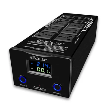 WeidukaAC9.9standard elektros lizdas, priemaiša filtras , realaus laiko įtampa ekranas AC 110V-250V 15A, universalus universalus lizdas