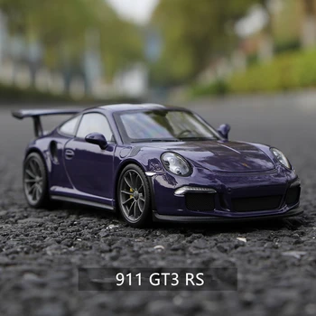 Welly 1:24 Porsche 911 GT3 RS purp automobilių lieti automobilio modelis, modeliavimas, automobilių apdailos surinkimo dovana žaislas liejimo modelis berniukas žaislas