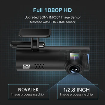 WHEXUNE Novatek 96658 Brūkšnys Cam Automobilių DVR Kamera Wifi PROGRAMĄ ir anglų Balso pranešimus HD Naktinio Matymo G-sensorius Dashcam Vaizdo įrašymas
