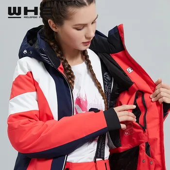 WHS slidinėjimo aprangos Moterų Žiemos Lauko Sporto Vėjo, atsparus Vandeniui, Kvėpuojantis ir Šilta Striukė