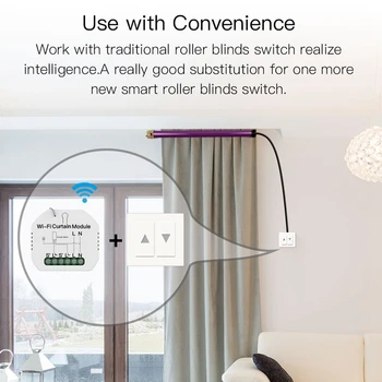 WiFi Mini Smart Užuolaidų Įjunkite Modulio ritininės Žaliuzės Užrakto Variklio Smart Gyvenimo Tuya Dirbti su Alexa 