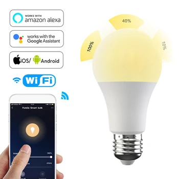 WiFi Smart Lemputė 15W B22 E27 LED RGB Lempos Dirbti Su Alexa/ 