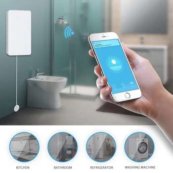 WiFi Smart Tuya Vandens Nuotėkio Jutiklis Vandens Signalizacijos Suderinama Su Tuya Smart Gyvenimo APP Paprastas Įrengimas Protingo namo Apsaugos Signalizacija