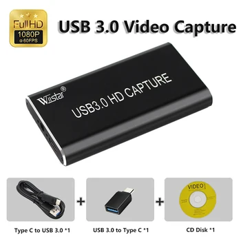Wiistar HDMI USB 3.0 Filmavimo Dongle 1080P 60FPS Video Audio Grabber Žaidimas Diktofonas XBOX PS4 Live TV