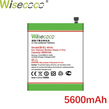 WISECOCO 5600mAh BN41 Baterija Xiaomi Redmi 4 Pastaba Pro Sandėlyje Telefonas Aukštos Kokybės Baterija+Sekimo Numerį