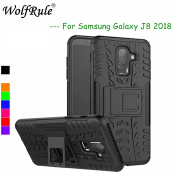 WolfRule Atvejui Samsung Galaxy J8 2018 Padengti Dual Layer Šarvai Atgal Case For Samsung Galaxy J8 2018 Telefono Laikiklis, Kriauklių Stovas