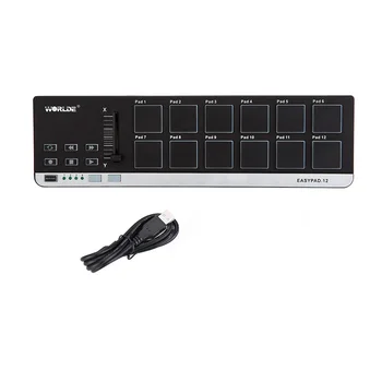 Worlde midi valdiklis EasyPad.12 Nešiojamas Mini USB 12 Drum Pad midi klaviatūros fortepijono klaviatūra синтезатор midi клавиатура
