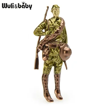 Wuli&baby Emalio Kareivis Sagės Moterys Vyrai Lydinio Asmens Dizainas Pav Šalies Atsitiktinis Sagės Smeigtukai