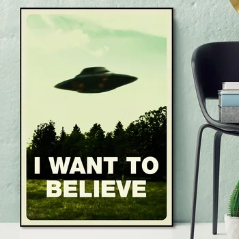 X Failų Noriu Tikėti Užsienietis UFO TV Šou Drobė Spausdina Tapyba, Plakatas Sienos Meno Nuotrauką be Rėmelio Kambarį Apdaila