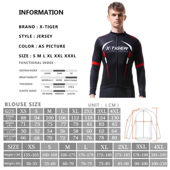 X-TIGRAS ilgomis Rankovėmis Pro Cycling Megztiniai Vyrams MTB Dviratį Drabužius Dviratį Dviračiu Drabužių Maillot Ropa Ciclismo Dviračių Sportwear
