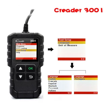 X431 CR3001 OBD2 skaneris visą OBDII EOBD Kodas Skaitytojas Automobilių Diagnostikos įrankis patikrinti variklio šviesos Nemokamai atnaujinti pk cr319 ELM327