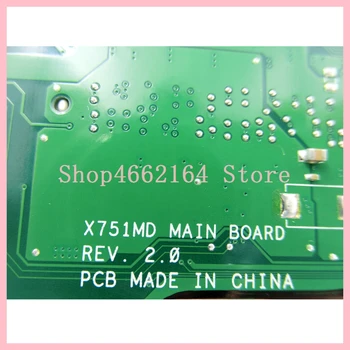 X751MA Su CPU 4 GB RAM mainboard ASUS K751M K751MA R752M R752MA X751MD Nešiojamas plokštė X751MA plokštė išbandyti