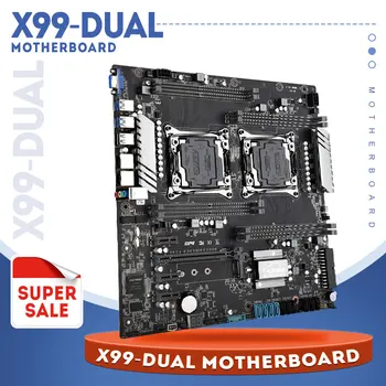 X99 Dual CPU, motininę Plokštę Socket LGA 2011-3 Dual Gigabit Ethernet USB3.0 9* SATA3.0, NVMe M. 2, 8* DDR4 Angas Iki 256 gb