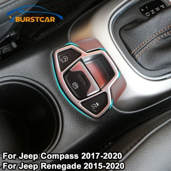 Xburstcar už Jeep Renegade - 2020 m. Kompasas 2017 - 2020 Automobilio Salono Konsolė rankinio stabdžio Mygtukas Padengti Apdaila Lipdukas