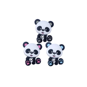 XCQGH 5VNT Nauji Kūdikių Silikono Panda Teether Prarasti Molio Granulės Žindukas Grandinės Priedai Kūdikių Teether