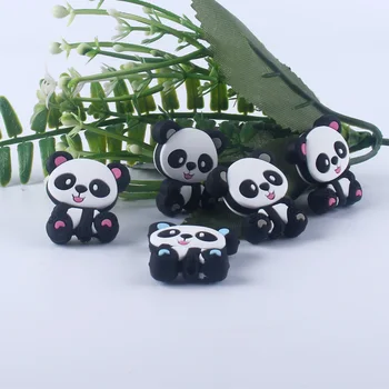 XCQGH 5VNT Nauji Kūdikių Silikono Panda Teether Prarasti Molio Granulės Žindukas Grandinės Priedai Kūdikių Teether
