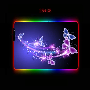 XGZ CSGO Žaidimų Žaidėjo Gaming Mouse Pad Mėlynas Drugelis RGB Spalvingas Desktop Užrakinta Kilimėlis L XL XXL Vandeniui ir Patvarus Padmouse