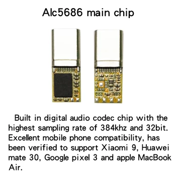 XIAOFAN ab05typec ausinių adapteris DAC skaitmeninio dekodavimo ausinių 3.5 / 2.5 / 4.4 hifi audio kabelis