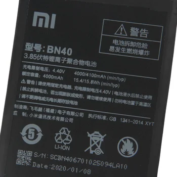 Xiaomi Xiao Mi BN40 Telefono Baterija Xiaomi Redmi 4 Pro Prime RAM 3G 32G ROM Edition Redrice 4 Hongmi 4 BN40 4100mAh + Įrankio