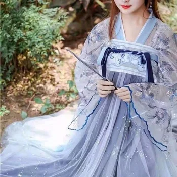 XinHuaEase Kinijos Tradicinės Hanfu Moterų Suknelė Cosplay Skraiste Šokių Nustatyti Pasakos Kostiumų, Drabužių Mergaičių Paprasto Han Dinastija Senovės