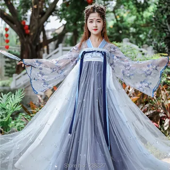 XinHuaEase Kinijos Tradicinės Hanfu Moterų Suknelė Cosplay Skraiste Šokių Nustatyti Pasakos Kostiumų, Drabužių Mergaičių Paprasto Han Dinastija Senovės